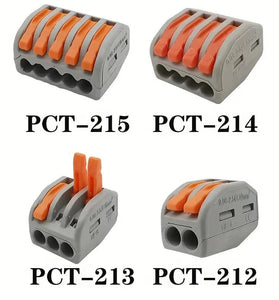 AOQDQDQD 55PCS PCT-212 213 214 215 Quick Wire Connectors Set Flame-Retardant 48V 8A Easy Installation Reusable Electrical Connectors for Solid Stranded Flexible Wires
