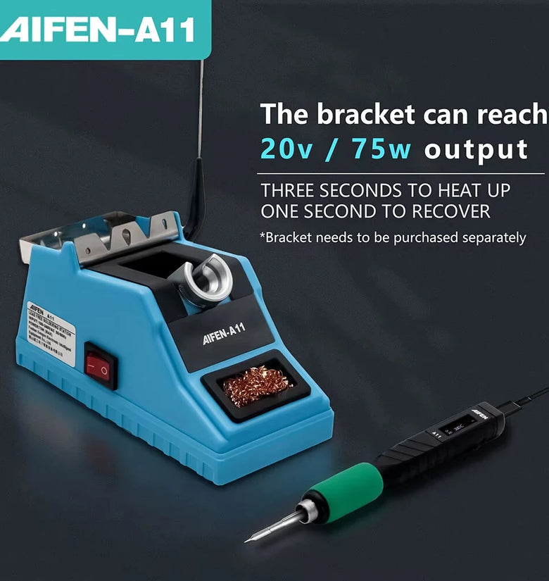 AIFEN A11 USB Portable Soldering Station 100-450C Adjustable Temperature Type-C Interface Compatible C210 Handle Fast Charging QC3.0 PD AFC FCP Global Repair Welding Tools