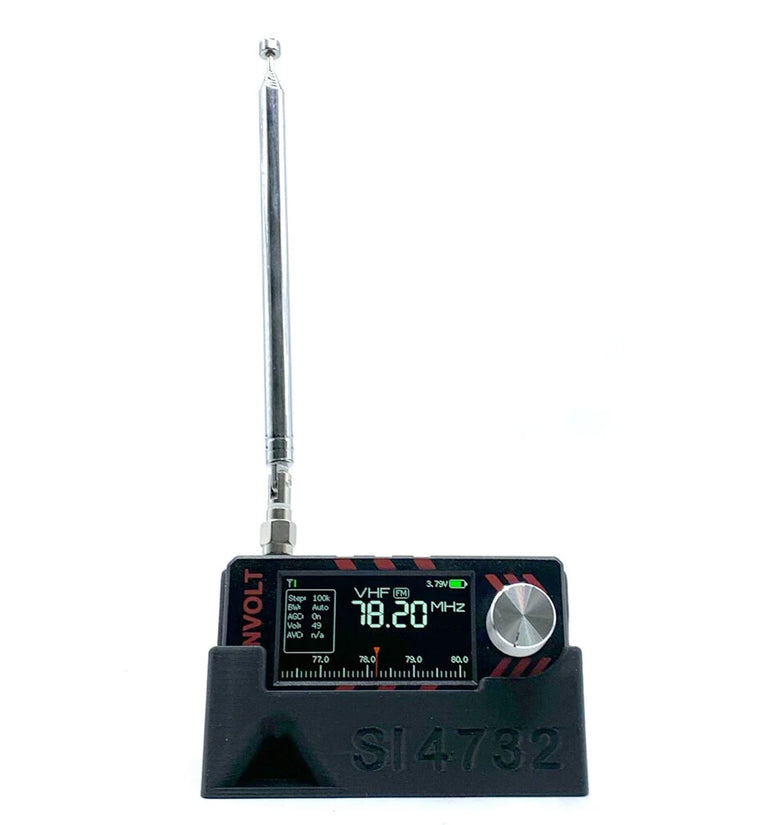 Mini SI4732 Stand PETG Carbon Fiber Material 3D Printed Design with Built in Sound Channel Compatible with DSP Radio Compact Lightweight Stable Support Structure