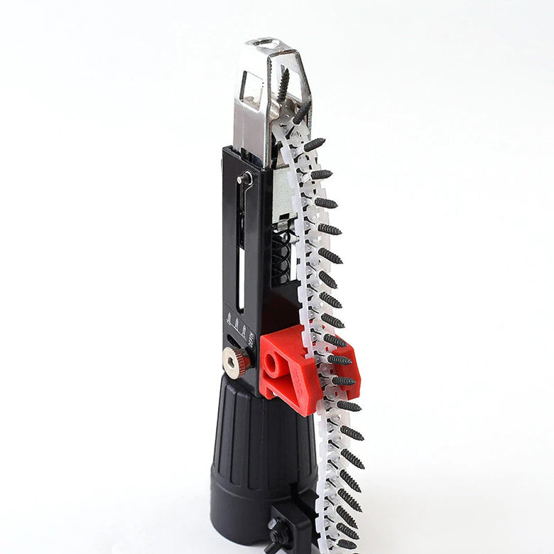 Automatic Chain Screw Gun Adapter For Electric Drill Adjustable Depth Nail Gun Attachment Woodworking Power Tool Part With 50 Screws And Bit