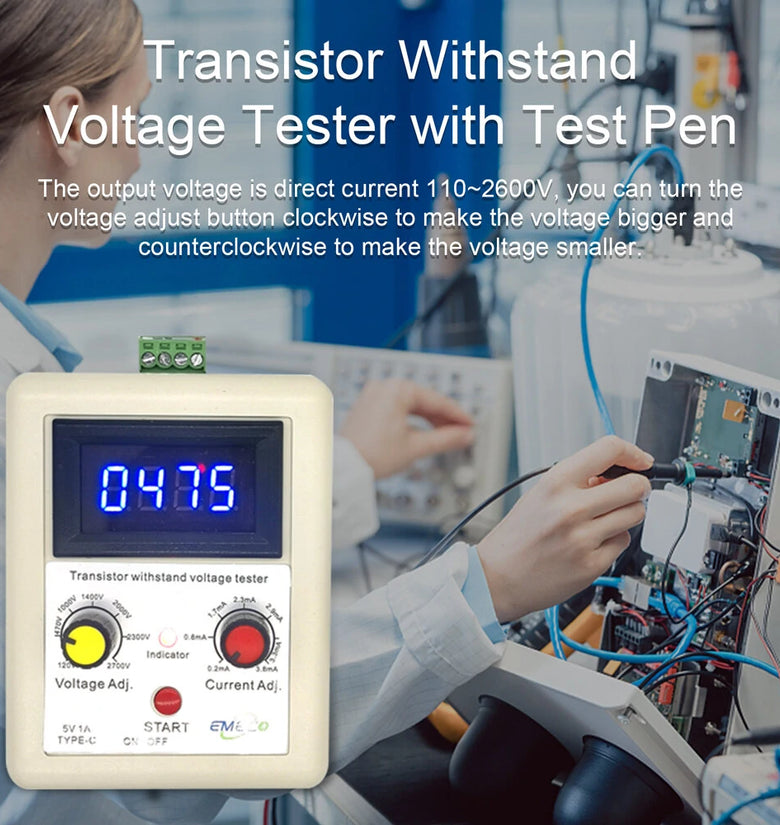 110V-2600V IGBT Transistor Voltage Capability Tester Diode MOS Triode Digital Voltmeter Testing Tool Withstand Voltage Tester
