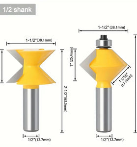 90 Degree Edge Banding Assembly Router Bit 45 Gauge Steel Tungsten Steel Carbide Material Woodworking Milling Cutter For Wood Tools