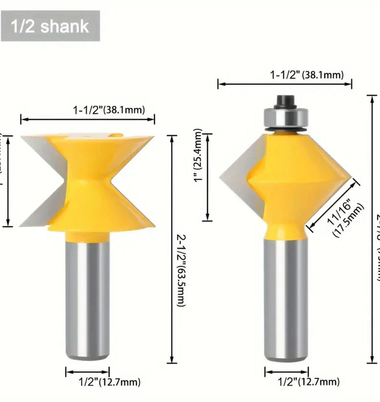 90 Degree Edge Banding Assembly Router Bit 45 Gauge Steel Tungsten Steel Carbide Material Woodworking Milling Cutter For Wood Tools