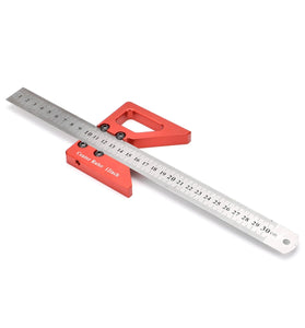 Center Finder Precision Center Marker 45 Degree Measuring Ruler Precision V-shaped Ruler Anodized Surface Durable Precision Tool Measurement Essential