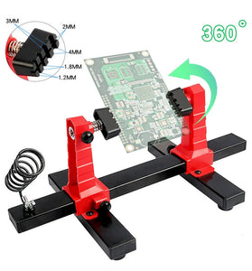 Adjustable 360 Degree Rotation PCB Holder Soldering Iron Stand Spring Loaded Clamps Lightweight Non Slip Rubber Feet Electronic Assembly Tool