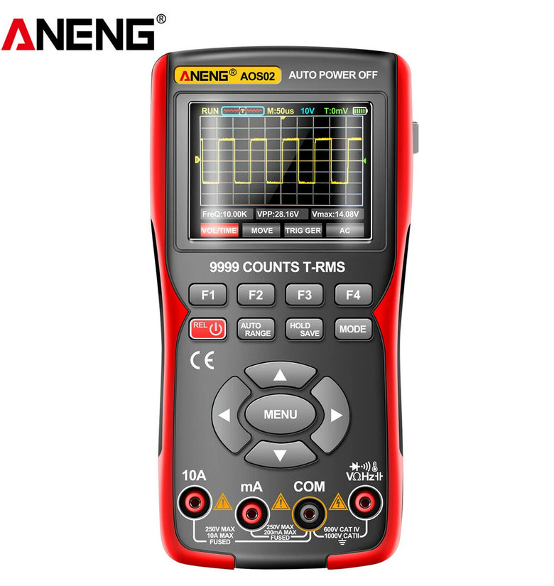 ANENG AOS02 9999 Counts Digital Professional Oscilloscope Multimeter 48M/S 10MHZ PC Waveform Data Storage True RMS Tranistor