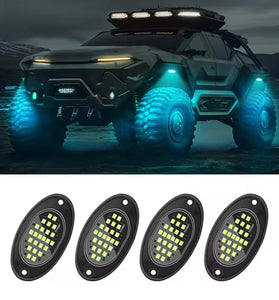 4PCS 8000LM Car LED Underglow Lights Atmosphere Lights Grille Modified Lights Universal for Off-road Vehicles