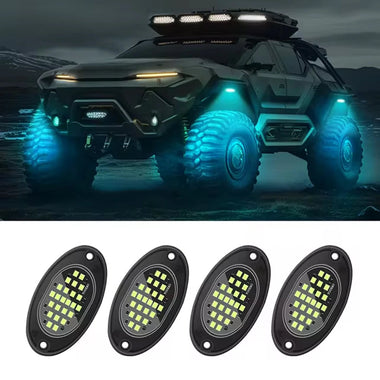 4PCS 8000LM Car LED Underglow Lights Atmosphere Lights Grille Modified Lights Universal for Off-road Vehicles