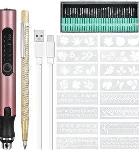 Rechargeable Cordless Mini Engraver Pen DIY Engraving Tool Kit For Metal Glass Ceramic Plastic Wood Jewelry Stencils