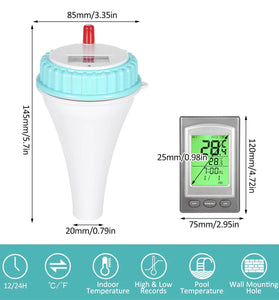 Solar-Powered Wireless Floating Pool Thermometer High Precision Sensor Long-Range Connectivity Easy Use Ideal for Pools Spas Hot Tubs Aquariums