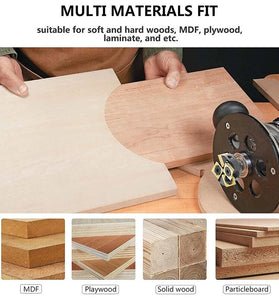 1/4 Inch 6.35mm Shank 4 Flutes TiAlN Coating Spoilboard Surfacing Router Bit Slab Flattening Router Bit with 25.4mm/31.75mm/34.9mm/38.1mm Cutting Diameter