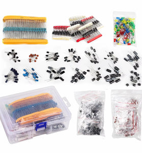 1500Pcs Electronic Components Starter Kit 3/5mm LED Lights Emitting Resistors Capacitors Set for Arduino DIY Electronics Starter