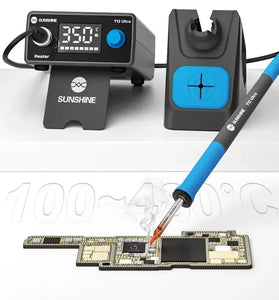 SUNSHINE T12 Ultra Constant Temperature Soldering Station 75W 100-480C Precision Chip Repair Motherboard Soldering T12 Handle Component Replacement