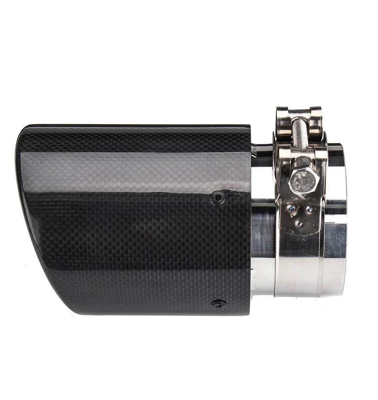 Car Exhaust Tip Glossy Black Carbon Fiber End Pipe Muffler Universal 80mm 101mm