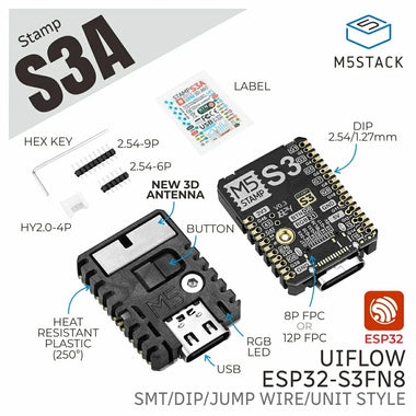 M5Stack M5stampS3A Based ESP32-S3FN8 Embedded Module Programmable Development Board