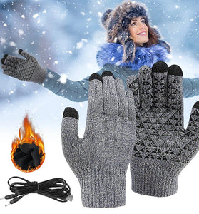 Pair Motorcycle Electric Heated Gloves Thickened Warm Full Finger USB Heating Electric Heating Gloves Students Internet Writing Games Warm Thick Heating Gloves