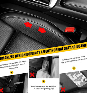 2PCS Car Seat Leak-proof Plug Strip Seat Storage Box Car Seat Gap Plug Car Seat Gap Filler with Seat Belt Holes Car Gap Strip Stop Cellphone Wallet Keys Coins From Dropping