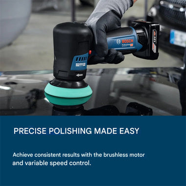 GPO 12V-77 Professional Polisher 12V Brushless Motor 77mm Backing Pad