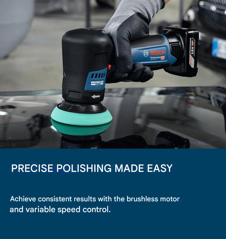 GPO 12V-77 Professional Polisher 12V Brushless Motor 77mm Backing Pad