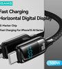 USAMS SJ742 100W Type-C to Type-C Digital Display Cable PD Fast Charging Data Transmission Thickened Copper Core Line 1.2M Long for iPhone 16 16 Pro 15 Pro Max for Samsung Galaxy Z Flip6 for Xiaomi MIX Fold4