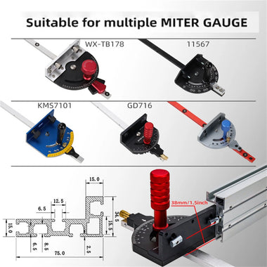 Fonson Adjustable 75 T-Track Miter Saw Fence for Woodworking Accessories Table Saw Fence with Laser Measure 400/600/800/1000mm Miter Gauge Fence Fits Portable Table Saws Band Saws and Cabinet Saws