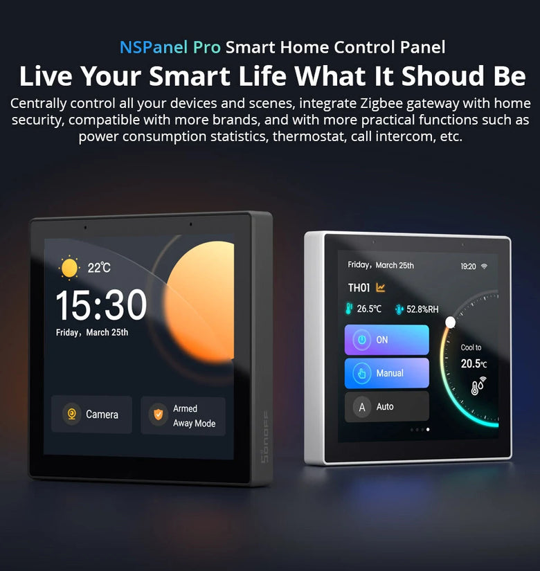 SONOFF NSPanel Pro Smart Home Control Panel Smart Scene Wall Switch Gateway Hub Voice Control Smart Home Thermostat Display Switch Works with Alexa EU Version