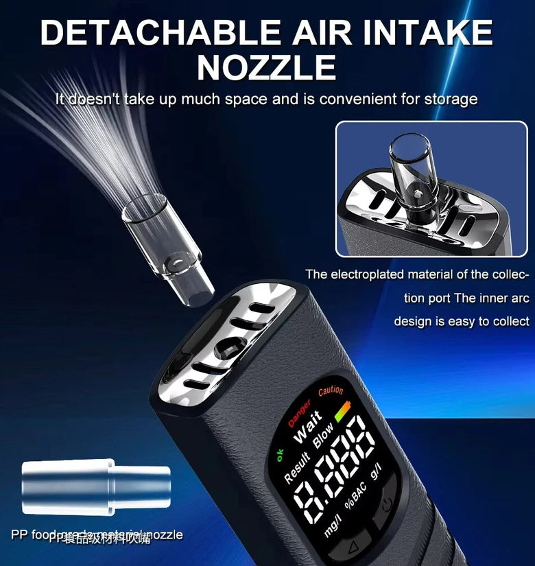 Portable Alcohol Tester Professional Alcohol Detector Breathalyzer LCD Display Drunk Driving Test for Car Home