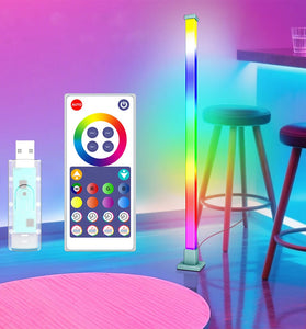 LIXINCORDA 1.1m Smart RGB Ambient Floor Lamp Rhythm Pickup WiFi & Bluetooth Remote Control LED Floor Lamp
