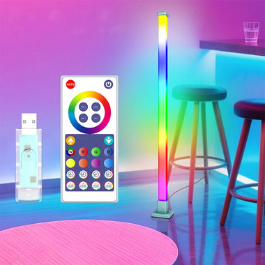 LIXINCORDA 1.1m Smart RGB Ambient Floor Lamp Rhythm Pickup WiFi & Bluetooth Remote Control LED Floor Lamp