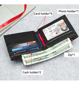 Ekphero Men's Genuine Leather Wallet Crocodile Texture Business Wallet Fashion Cowhide Bifold Money Purse Multi-slot Card Holder