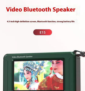 Nintaus E15 10W 4.3-inch HD Pocket Radio bluetooth Speaker Video Player Built-in Full Range Internal Magnetic Speaker 4000mAh Battery Support USB AUX TF Card Playback Portable Speakers