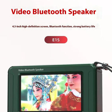 Nintaus E15 10W 4.3-inch HD Pocket Radio bluetooth Speaker Video Player Built-in Full Range Internal Magnetic Speaker 4000mAh Battery Support USB AUX TF Card Playback Portable Speakers