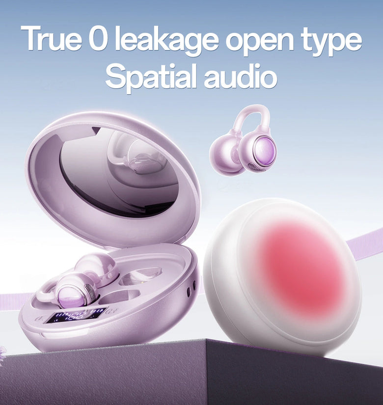 M156 TWS Earclips Headset Wireless bluetooth 6.0 Earphone HiFi Bass Sound Directional Transmission DNN Call Noise Cancelling Digital Display Open-ear Sports Headphones