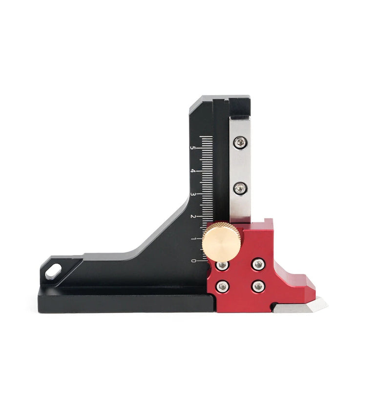 CNC Aluminum Height Gauge 123x90mm Engraved Scale Precision Marking Tool Adjustable Mechanism Woodworking Engineering Accessories