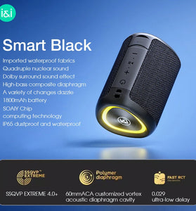 SOAIY S37 Portable Speaker bluetooth V5.4 Speaker Deep Bass 52mm Drivers  RGB LIght TWS 1800mAh IP65 Waterproof Support AUX TF Playback Outdoors Wireless Speaker