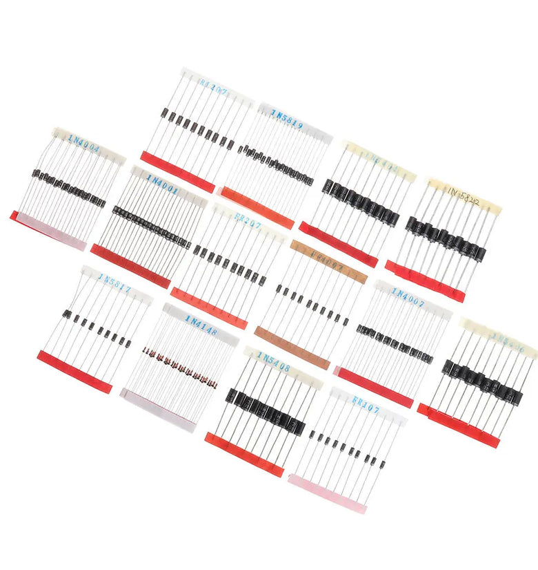 200pcs Fast Switching Schottky Diode Assorted Kit 1N4001 1N4004 1N4007 1N5408 UF4007 FR207 1N5817 1N5819 1N5822 1N4148 RL207