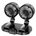 360 Adjustable Dual Head Car Fan USB for Car Home Cooling Fan Powerful Double-Head 2 Speed Electric Fan Silent Foldable