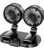 360 Adjustable Dual Head Car Fan USB for Car Home Cooling Fan Powerful Double-Head 2 Speed Electric Fan Silent Foldable