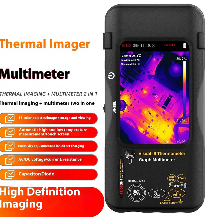 Upgrade BSIDE SH9 SH9A Visual Thermal Imager Multimeter With macro lens ISR 320  428 Pixels Thermal Imaging Camera 3.98-inch TFT touchscreen Rechargeable Battery