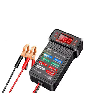 ANENG BT-172 12V Digital Battery Tester Battery Indicator with Alligator Clip LED Battery Status Indicator Motor to OL