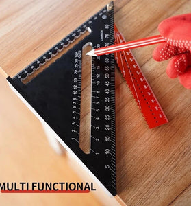 New Woodworking Triangle Ruler Foldable Fixed with Magnet Adjustable Angle 7 Inch 12 Inch Aluminum Alloy Triangle Ruler