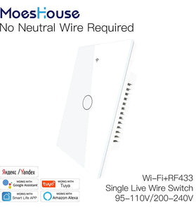 MoesHouse Tuya Smart Home WiFi Panel Switch 1/2/3/4 Gang APP Remote Control Timer Function Voice Control with Alexa Google Home