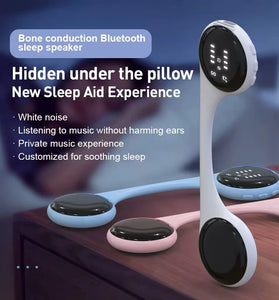 Bone Conduction Portable bluetooth Sleeping Speaker with LED Display Built-in 10 Natural Sounds White Noise TF Card Music Box Under The Pillow