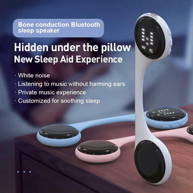 Bone Conduction Portable bluetooth Sleeping Speaker with LED Display Built-in 10 Natural Sounds White Noise TF Card Music Box Under The Pillow