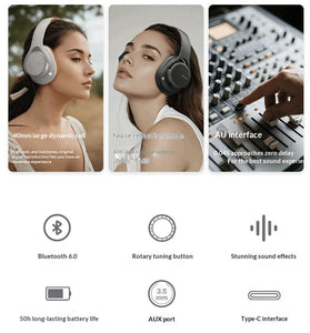 MS-B15 Wireless Headset bluetooth V6.0 Headphone with Rotary Volume Knob 40mm Driver 50H Playback Support AUX Connection Foldable Design Headphones