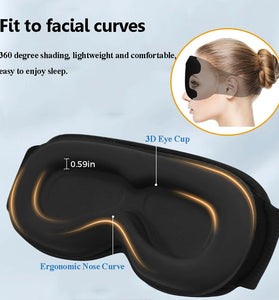 Bluetooth 3D Wireless Music Eyemask Blindfold Soft Washable Eye Mask with Handsfree Call Earphones Portable Travel Light-blocking Sleep Mask
