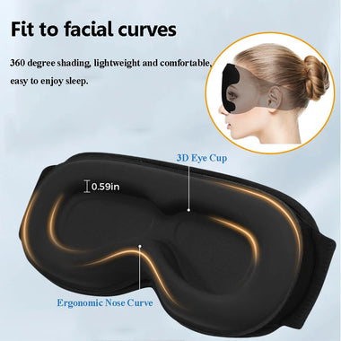 Bluetooth 3D Wireless Music Eyemask Blindfold Soft Washable Eye Mask with Handsfree Call Earphones Portable Travel Light-blocking Sleep Mask