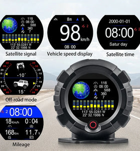X95-GPS Vehicle-Mounted Multi-Function Vehicle-Mounted Horizontal Slope Meter GPS Altitude Off-Road Table High-Precision Compass HUD