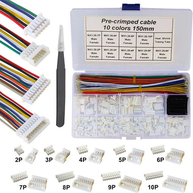 MX1.25mm Male Connector Kit 2/3/4/5/6/7/8/9/10P Crimp Terminal Wire For Pixhawk APM2.8 Male Plug Electronic