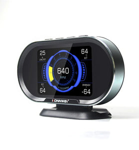 KONNWEI KW206 HUD OBD2 Car Diagnostic Scanner On-Board Computer Gauge DTC Engine Code Reader Voltage Test LCD Screen Built-in Speaker